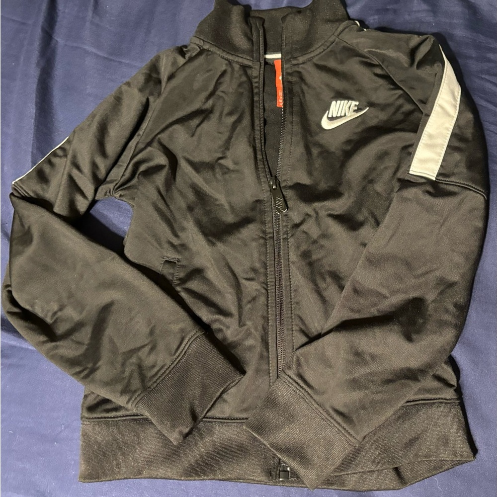 Kids Black Nike Zip Up Sweater